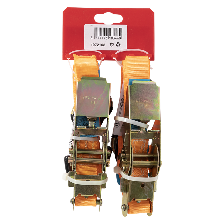 Load image into Gallery viewer, Mack 1072108 - 2 spangordels pe, ratelspanner25mm-4m max 500kg 2d,2 s haken | 5 stuks
