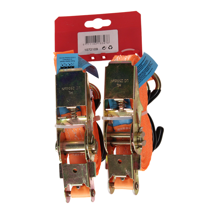 Load image into Gallery viewer, Mack 1072109 - 2 spangordels pe, ratelspanner25mm-6m max 500kg 2d, s haken | 5 stuks
