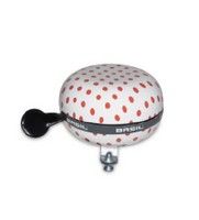 Basil Polkadot - bicycle bell - white / red