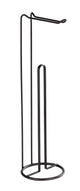 Wenko toiletrolhouder 2-in-1 lugano mat zwart staal - reserverolhouder - toiletpapier houder vrijstaand - wc rolhouder staand - zwart
