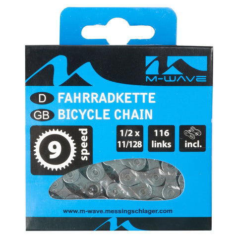 M-wave chain kmc 9 speed 1/2x11/128 116 links blister