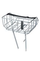 basil portland - bicycle basket - front - chrome