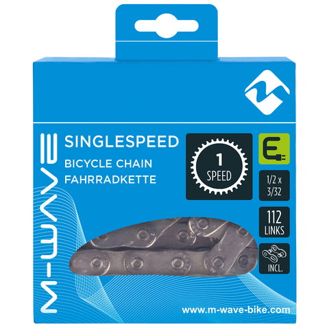 M-Wave chain single speed E-Bike, 1/2x3/32 112L silver (hanging packaging)