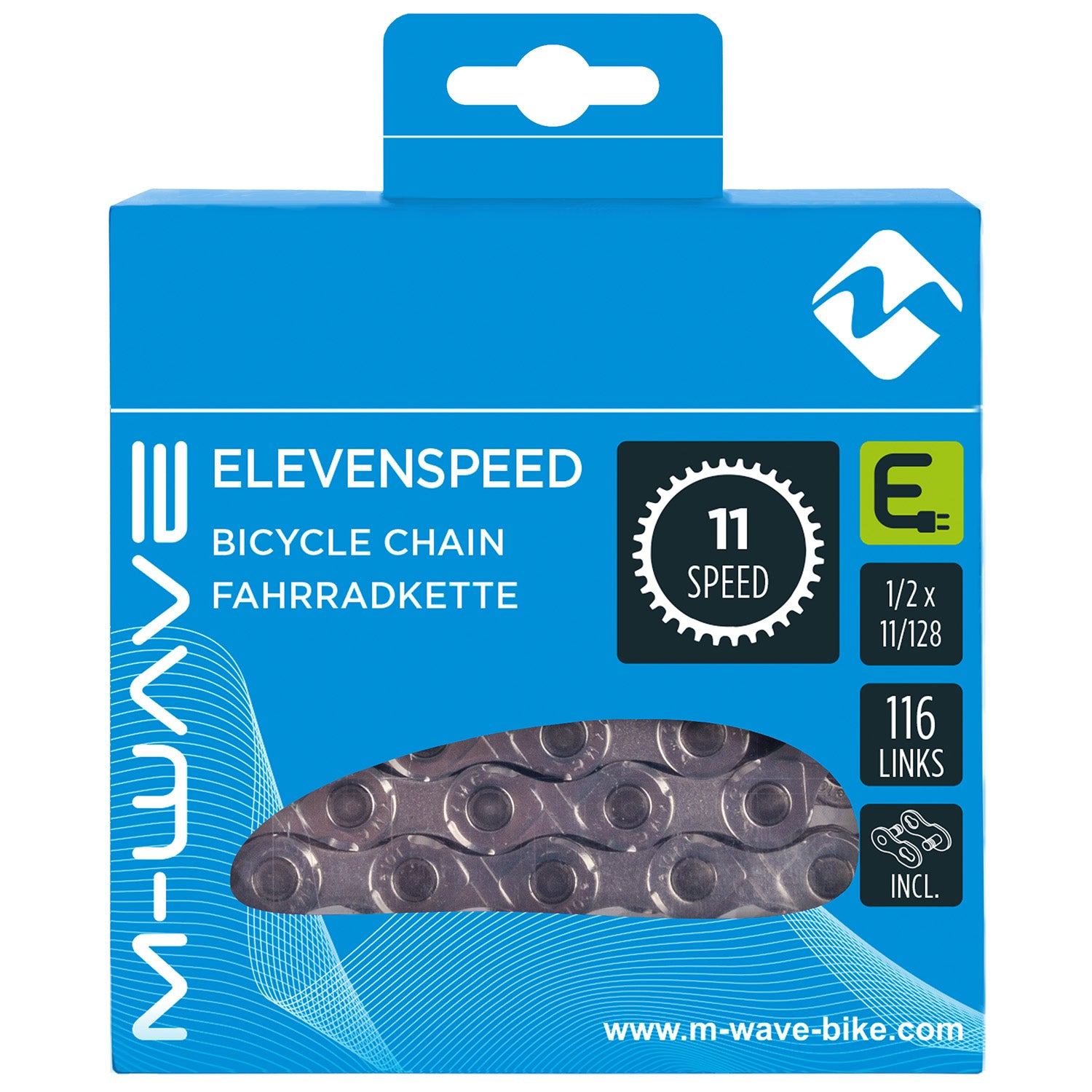 M-Wave chain 11 speed E-Bike, 1/2x11/128 116L gray (hanging packaging)