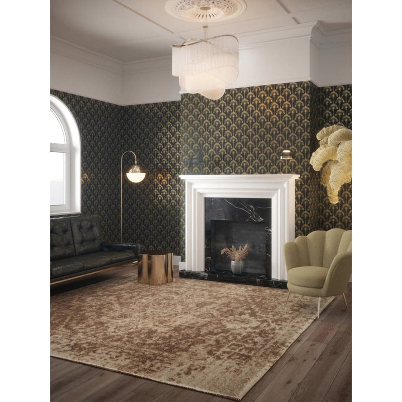 Load image into Gallery viewer, Dutch wallcoverings behang palm palace zwart en goudkleurig
