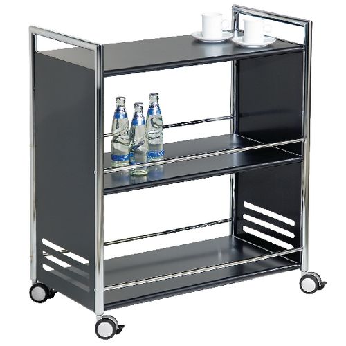 Abi serveerwagen 3bodems 70x40x84cm zwart