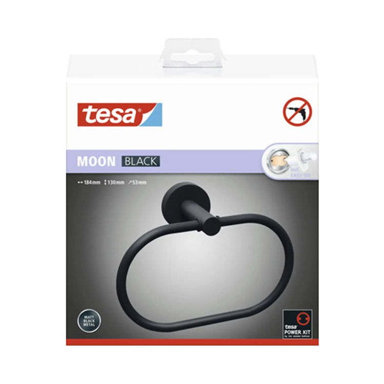 Load image into Gallery viewer, Tesa 1073529 - moon black handdoekring zwart | 1 stuks

