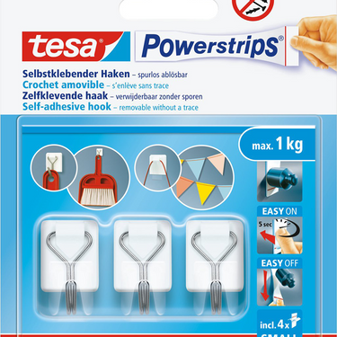 Tesa 1076416 - powerstrips draadhaak s wit zelfklevend verwijderbaar | 6 stuks