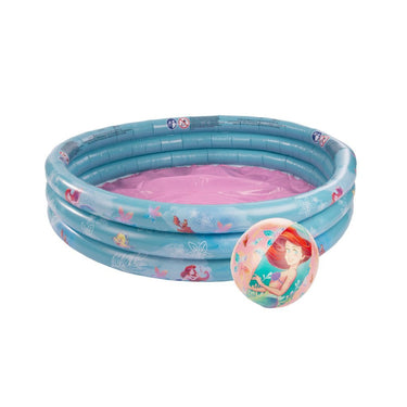 Disney princess 3 rings zwembad ariel + strandbal blauw roze