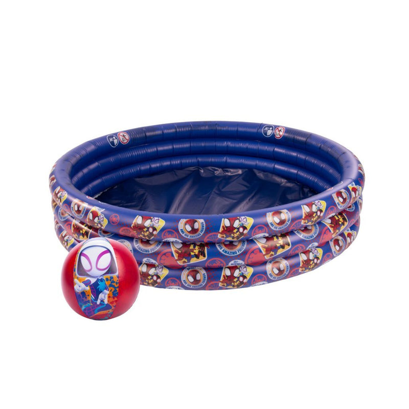 Load image into Gallery viewer, Disney spidey and friends 3 rings zwembad + strandbal donkerblauw rood
