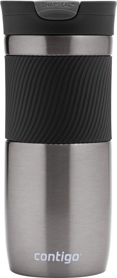 Contigo byron snapseal thermosbeker - gunmetal - roestvrijstalen isoleerbeker, koffiebeker-to-go, lekvrij, houdt tot 7 uur warm, vaatwasserbestendig bpa-vrij deksel, 470 ml