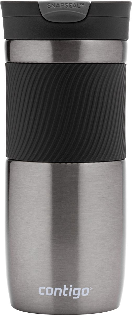 Contigo byron snapseal thermosbeker - gunmetal - roestvrijstalen isoleerbeker, koffiebeker-to-go, lekvrij, houdt tot 7 uur warm, vaatwasserbestendig bpa-vrij deksel, 470 ml