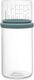 Brabantia glazen voorraadpot met maatbeker - 1 l - mint