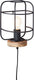 Brilliant gwen - wandlamp - e27 max 1x52w - zwart