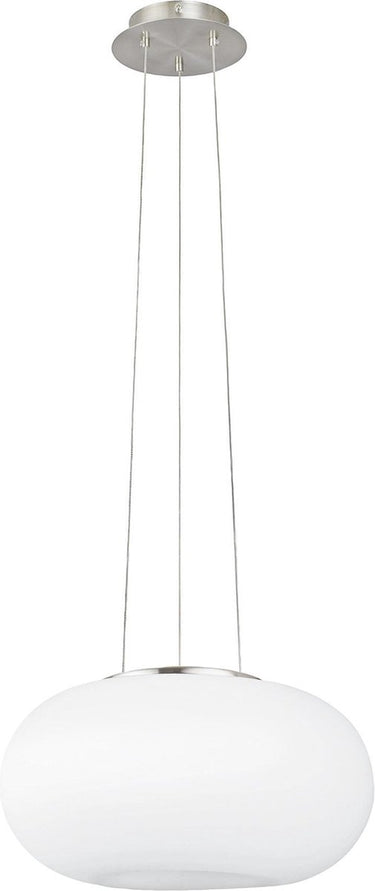Eglo optica - hanglamp - 2 lichts - ø350mm. - nikkel-mat - wit