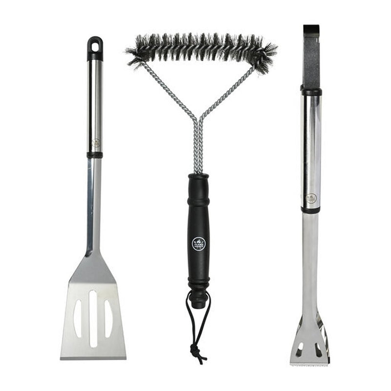 Load image into Gallery viewer, Interbosch flamecraft bbq gereedschapset 3-delig zwart rvs
