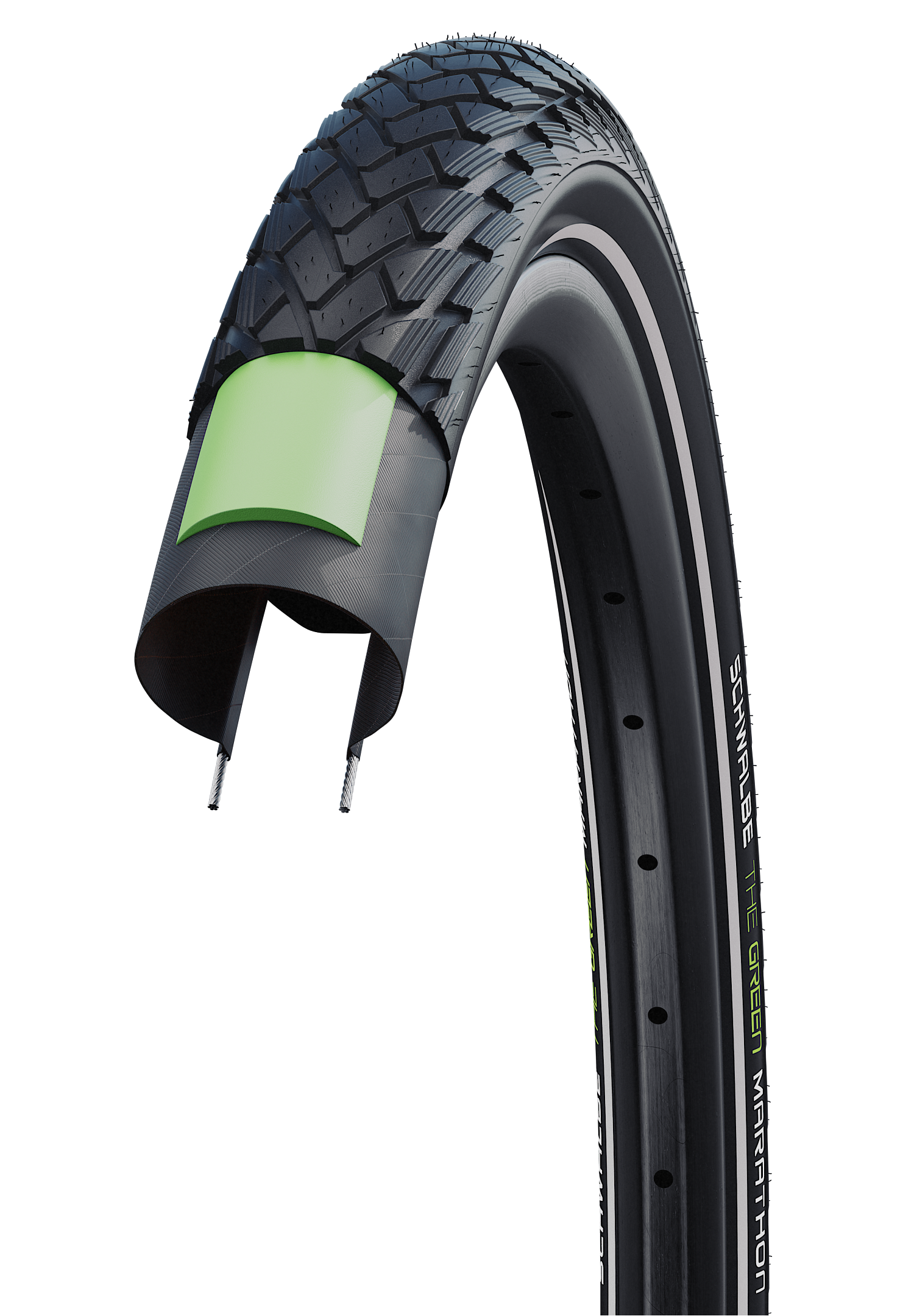 Schwalbe Buitenband Green Marathon GreenGuard 28 x 2.00 50-622mm zwart met reflectie