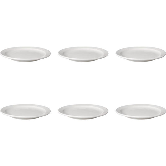 Mammoet bord smalle rand budgetline porselein wit 21cm (set van 6)