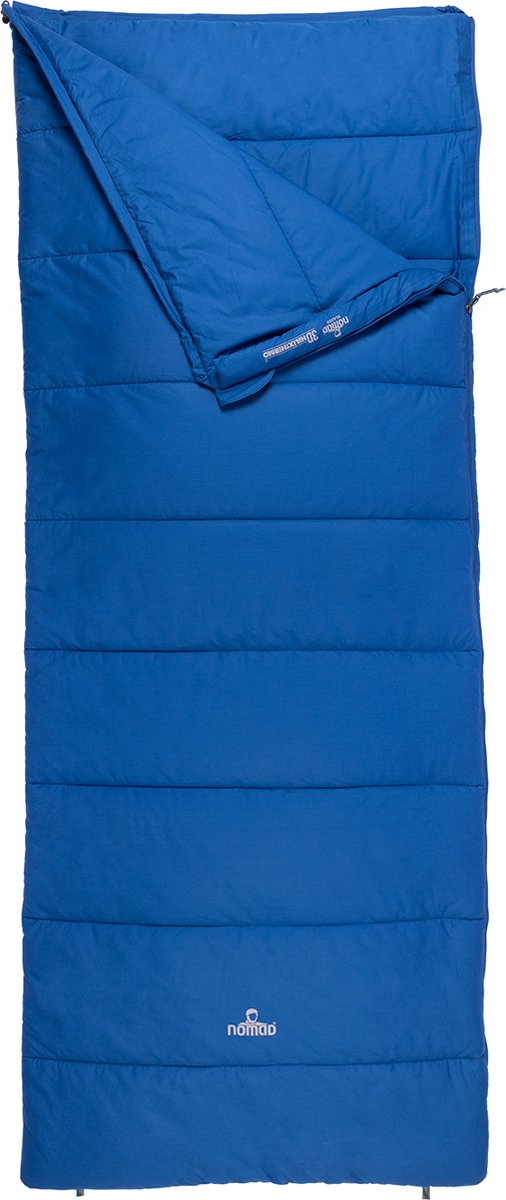 Nomad ® blazer slaapzak dekenmodel | blauw | 205x80 cm | katoen | aanritsbaar | tochtstrip | tweewegrits | incl hoes