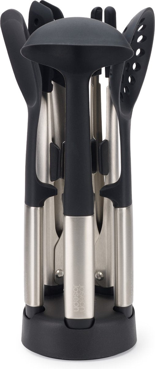 Joseph joseph - elevate fusion keukenhulpen met houder 6-delig - kunststof - zilver
