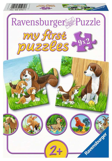 Ravensburger puzzel dierenfamilies op de boerderij 9x2 stukjes