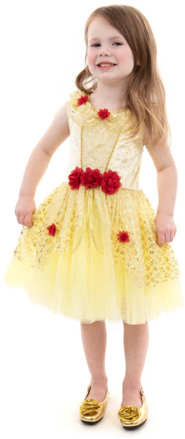 Little adventures - yellow beauty party jurk – maat l (110-122)