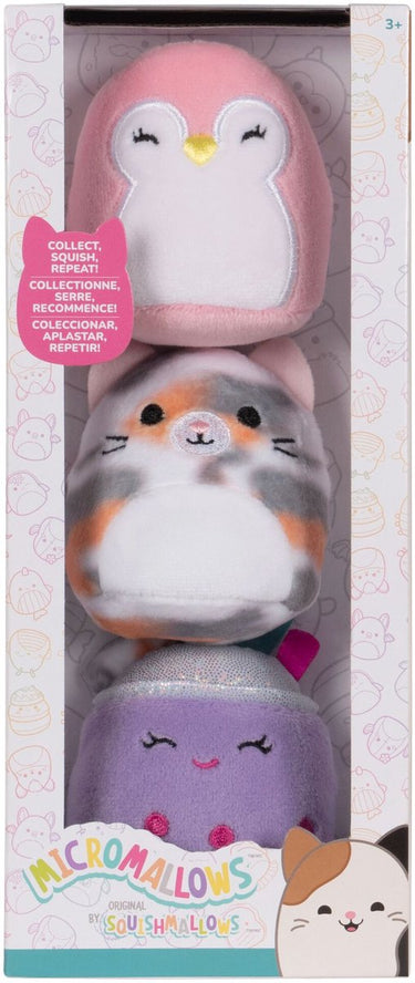 Jazwares micromallows - 3 pack plush squishmallows (piper, niamh, tahoe) 6cm