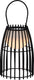 Lucide fjara - oplaadbare tafellamp binnen buiten - accu batterij - ø 17,5 cm - led dim to warm - 1x0,3w 3000k - ip44 - zwart