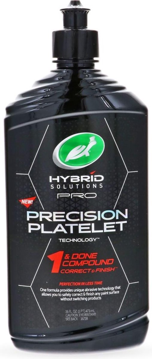 Turtle wax hybrid solutions pro 1 done compound - unieke slijptechnologie voor elk lakoppervlak – voor corrigeren en afwerken - eén formule - gepatenteerde mix van hoogwaardige slijpmiddelen – 473ml
