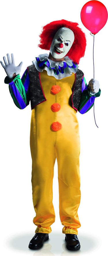 Vegaoo deluxe terror it™ clown kostuum voor volwassenen - verkleedkleding - m l