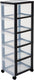 Iris design chest ladesysteem - 5 diepe lades - kunststof - zwart transparant - met wieltjes