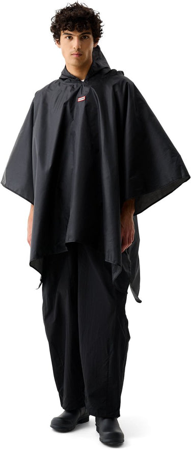Hunter - unisex packable poncho black - maat one