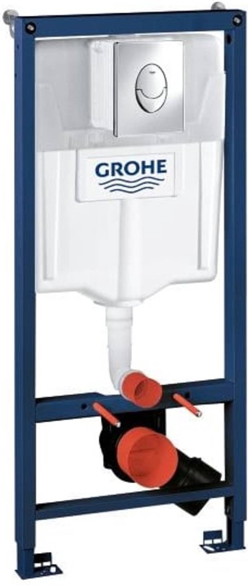 Grohe rapid sl 3-in-1 set voor hangende wc - 1.13 m - incl. wandbevestigingsset - met chromen skate air bedieningsplaat