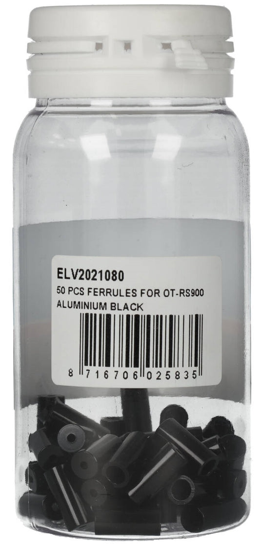 Elvedes kabeleindhoedjes voor ot-rs900 van ø3,65 to ø5.5mm x 12mm - zwart (50 stuks)