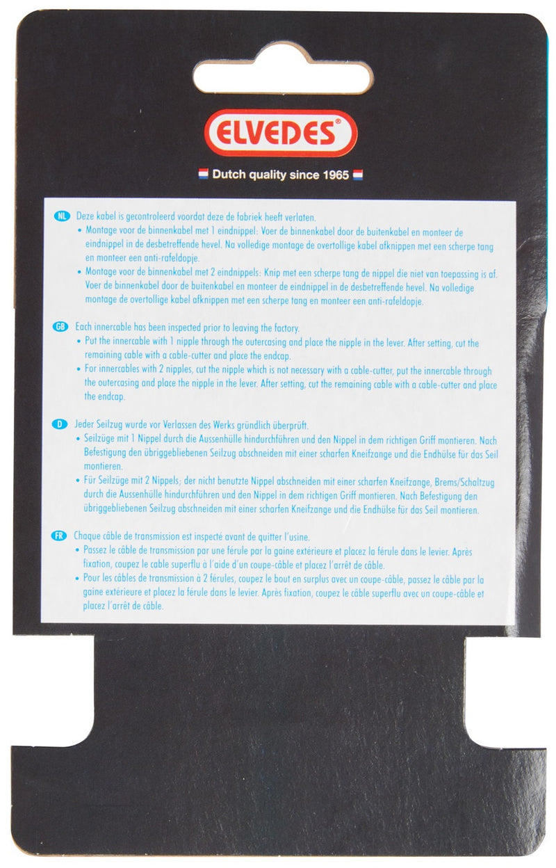 Load image into Gallery viewer, Elvedes rem binnenkabel 2 000 mm 1×19 draads verzinkt ø1,5mm met t-nippel ø7 × 6mm
