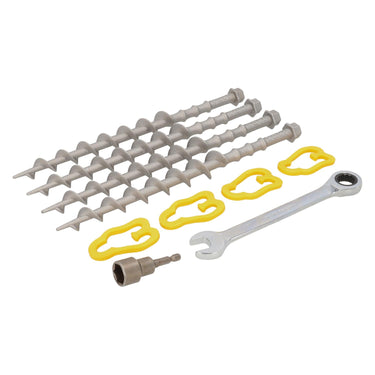 Alu-camp complete set schroefharingen 31cm (set van 4) - inclusief adapterstuk en moersleutel