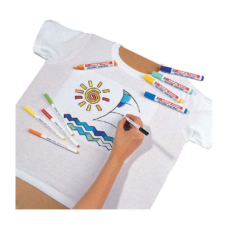 Load image into Gallery viewer, Quantore viltstift edding 4500 textiel rond zwart 2-3mm
