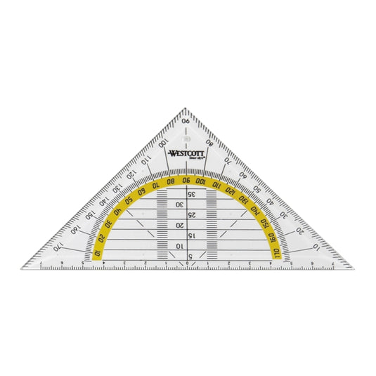 Quantore geodriehoek westcott 140mm transparant