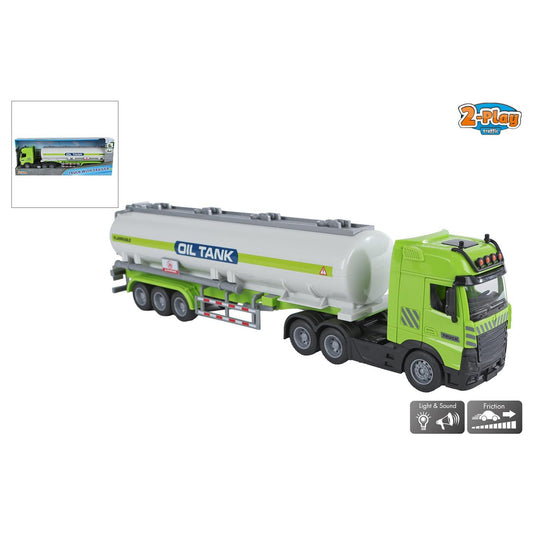 2-play vrachtwagen met tankoplegger 38cm