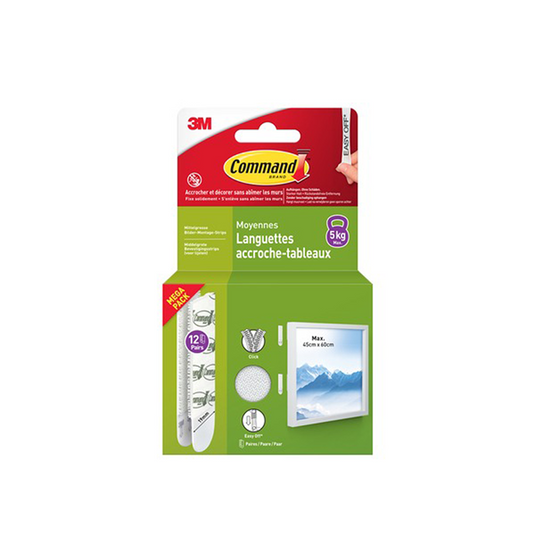 3m 1075980 - command fotolijststrips m wit 12 paar | 8 stuks