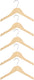Alpina kinder kledinghangers hout – 5 stuks - kleerhangers - kinderhangers - houtkleurig