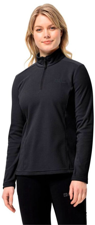 Jack wolfskin taunus fleece met halve rits zwart m vrouw