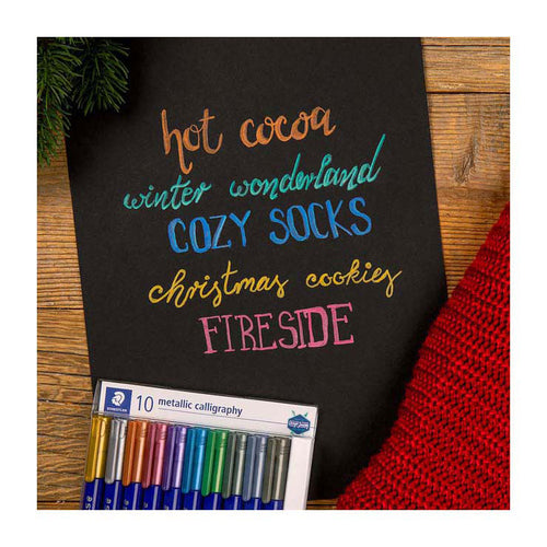 Quantore kalligrafiepennen metallic set - 10 kleuren