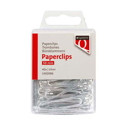 Quantore paperclip 50mm zilver, 100st.