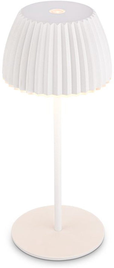 B.k.licht briloner champ mini - oplaadbare mini tafellamp - snoerloze lamp - met touch dimbaar - voor binnen en buiten - german design award winner 2025 - wit - ø8,5 x 20cm