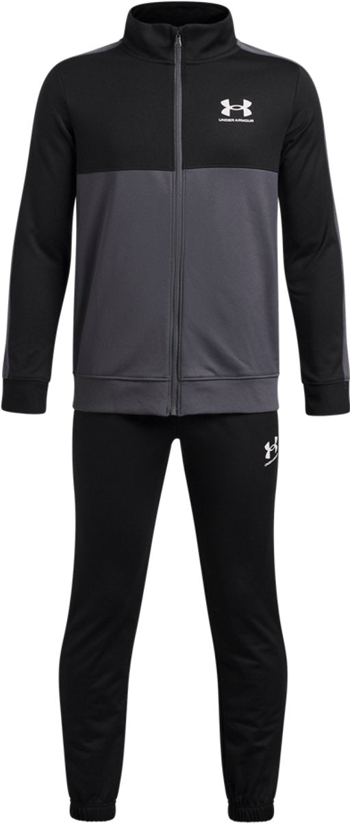Under armour ua rival cb knit track suit-blk jongens trainingspak - zwart - castlerock - wit