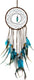 Merkloos sans marque grote handgemaakte dromenvanger - dromen vanger - dream catcher - dream catcher groot - indianen deco droomvanger met steen kraaltjes veren – bruin blauw - bpk