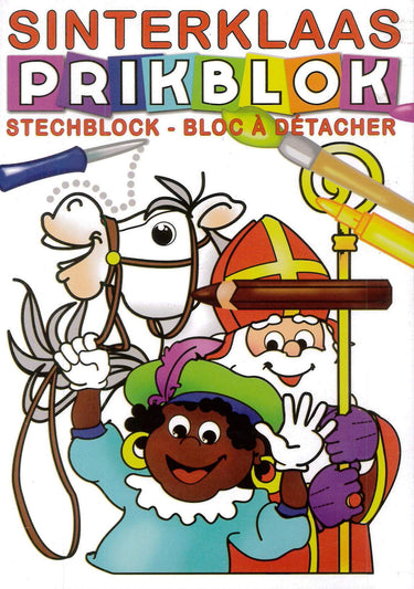 Sinterklaas prikblok met naald en prik kussen.