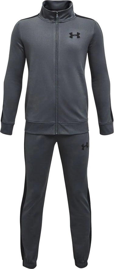 Under armour ua rival knit track suit-gry jongens trainingspak - pitch grijs - zwart