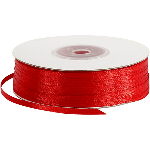 Creativ company satijnlint, b: 3 mm, rood, 100 m 1 rol